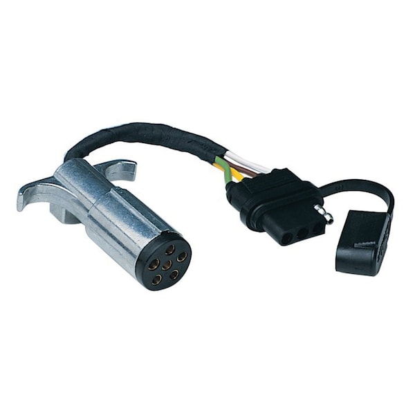 Husky Towing Husky Towing 13168; Trailer Wiring Adapter; 6-Pole Round to 4-Flat; 1 Piece; Black/Silver 13168 - main